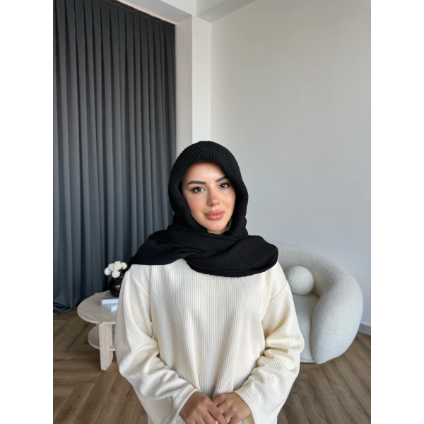 Mb - Balaklava Kapişonlu Bere - Siyah