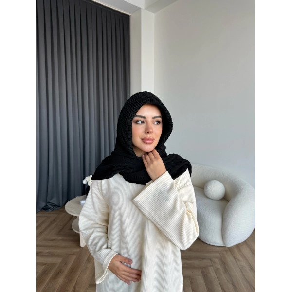 Mb - Balaklava Kapişonlu Bere - Siyah