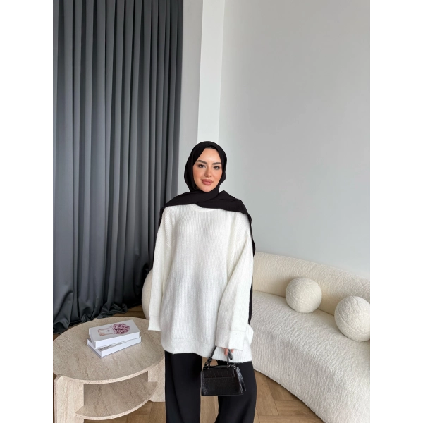 Mb-Eso Triko Kazak - Beyaz