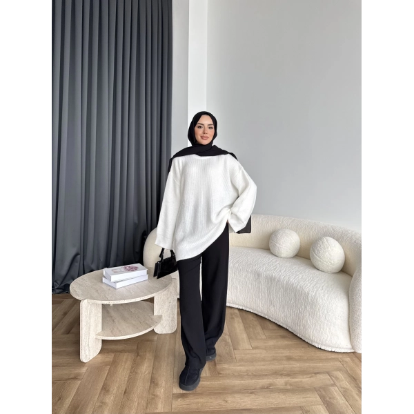 Mb-Eso Triko Kazak - Beyaz