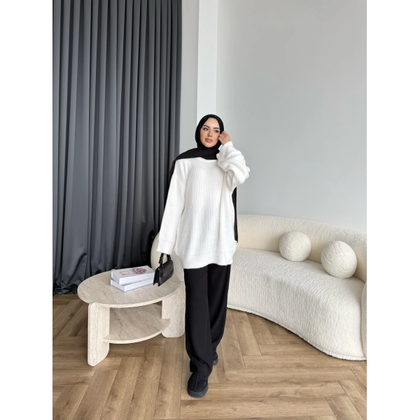 Mb-Eso Triko Kazak - Beyaz