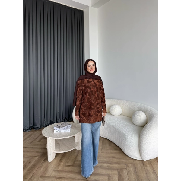 Miya Desenli Kazak - Acı Kahve