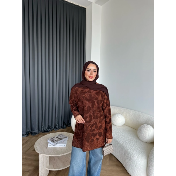 Miya Desenli Kazak - Acı Kahve