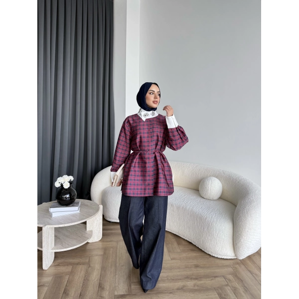 Moi-İpekyl Taşlı Gömlek