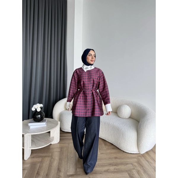 Moi-İpekyl Taşlı Gömlek