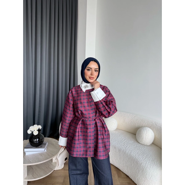 Moi-İpekyl Taşlı Gömlek