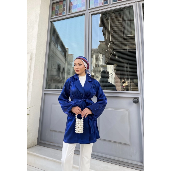 Moonlight Bağlamalı Ceket - Lacivert