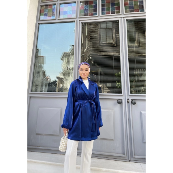 Moonlight Bağlamalı Ceket - Lacivert