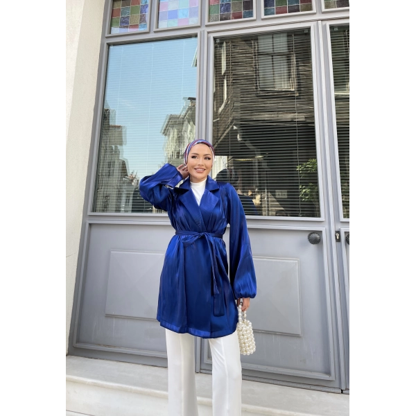 Moonlight Bağlamalı Ceket - Lacivert