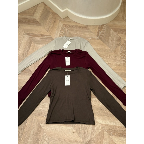 Muadil Düz Uzun Kollu İçlik - Kahve