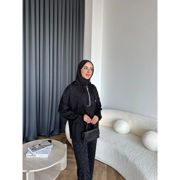 Neva Taşlı Oysh Takım - Siyah