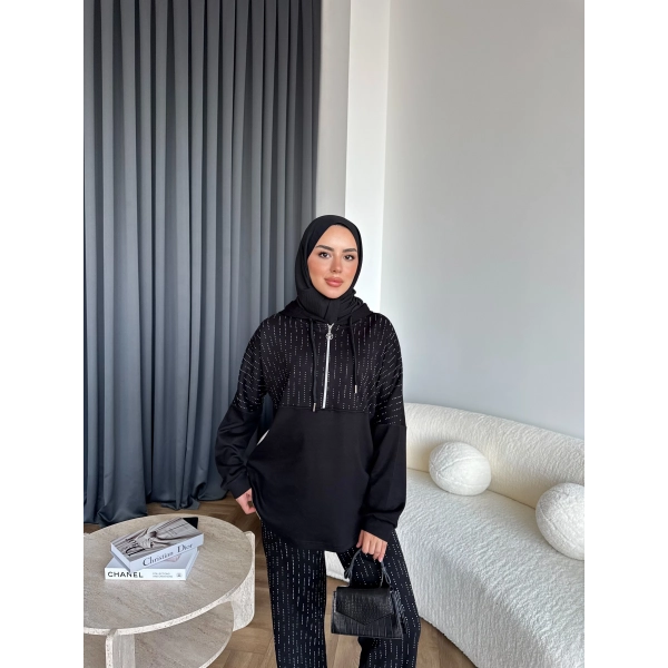 Neva Taşlı Oysh Takım - Siyah