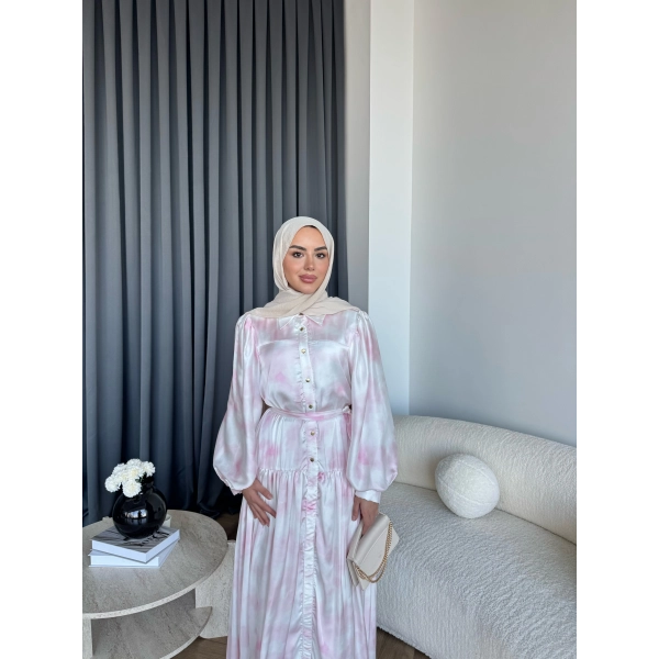 Ng - Laura Saten Elbise - Pembe