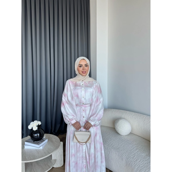 Ng - Laura Saten Elbise - Pembe