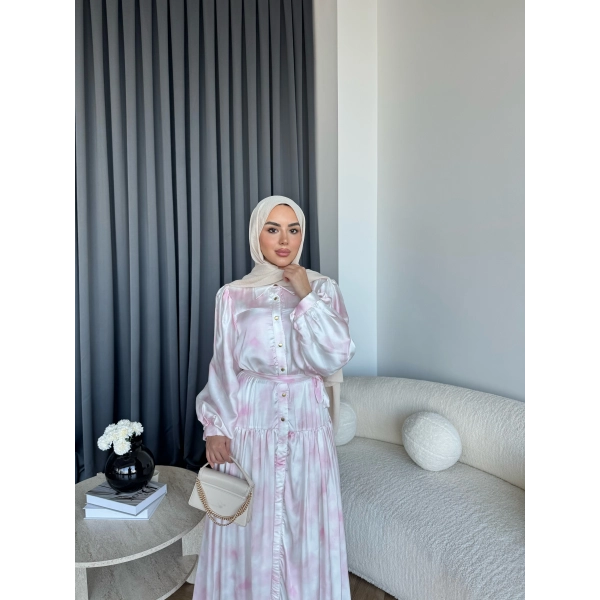 Ng - Laura Saten Elbise - Pembe