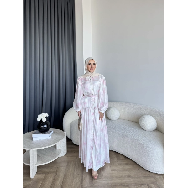 Ng - Laura Saten Elbise - Pembe