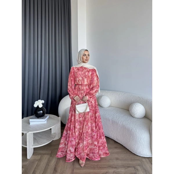 Ng - Smoke Elbise - Pembe