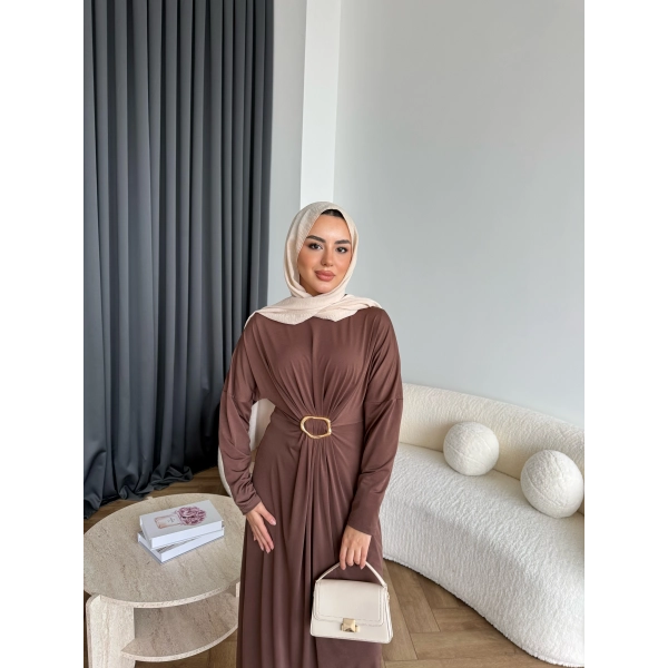 Nisa Sandy Elbise - Kahve
