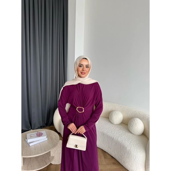 Nisa Sandy Elbise - Mürdüm