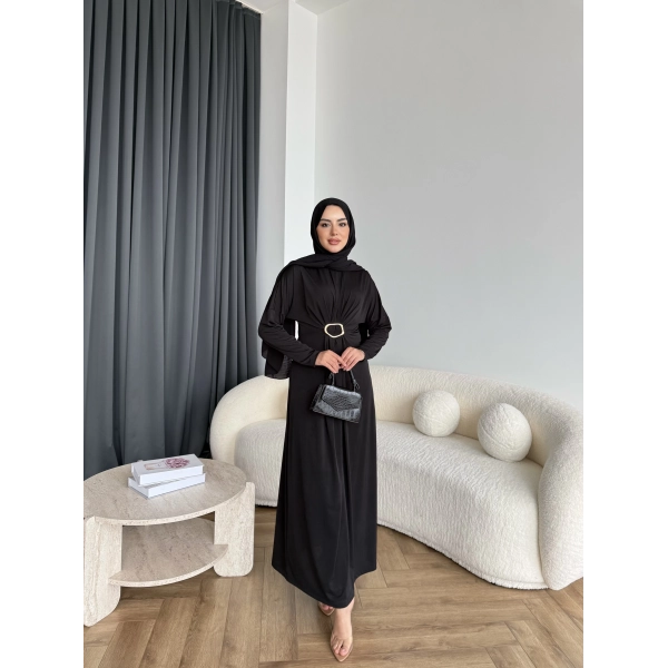 Nisa Sandy Elbise - Siyah