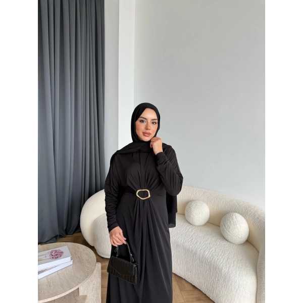 Nisa Sandy Elbise - Siyah