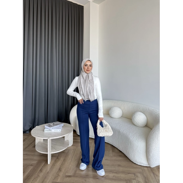 Oysh Kumaş Pantolon - Lacivert