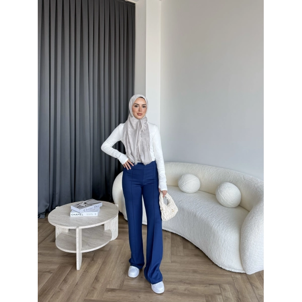 Oysh Kumaş Pantolon - Lacivert