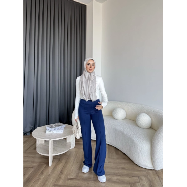 Oysh Kumaş Pantolon - Lacivert