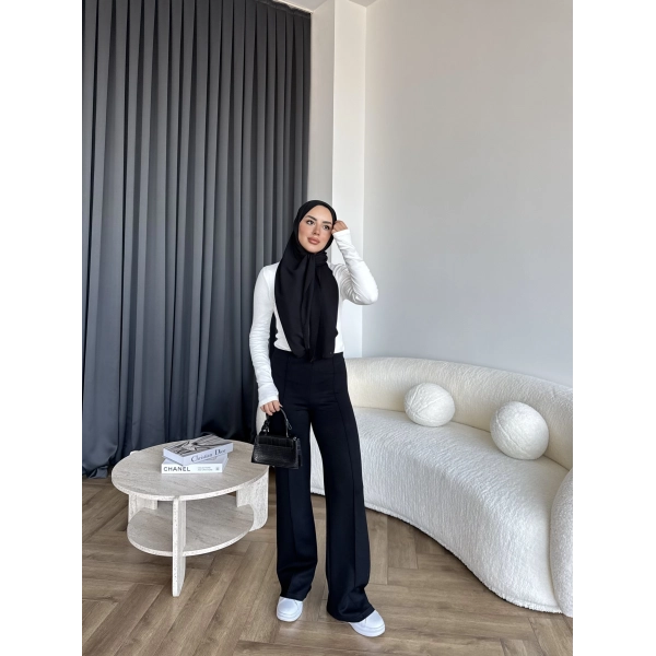 Oysh Kumaş Pantolon - Siyah