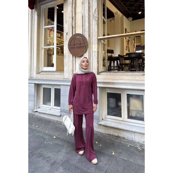 Pamira Kapşonlu Oysh Takım - Bordo