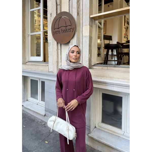 Pamira Kapşonlu Oysh Takım - Bordo