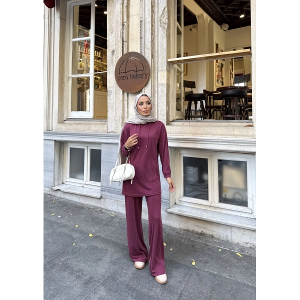 Pamira Kapşonlu Oysh Takım - Bordo