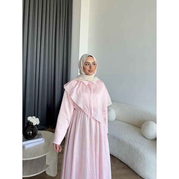 Qu - Mathis Pelerinli Vual Elbise - Pembe