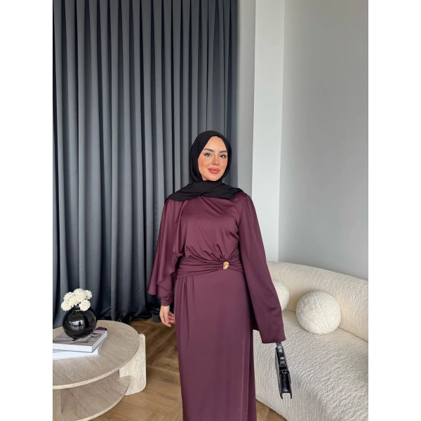 Qu - Tiaga Elbise - Bordo