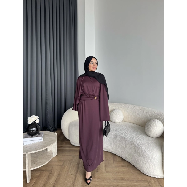 Qu - Tiaga Elbise - Bordo