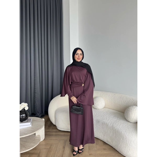 Qu - Tiaga Elbise - Bordo