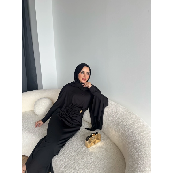 Qu - Tiaga Elbise - Siyah