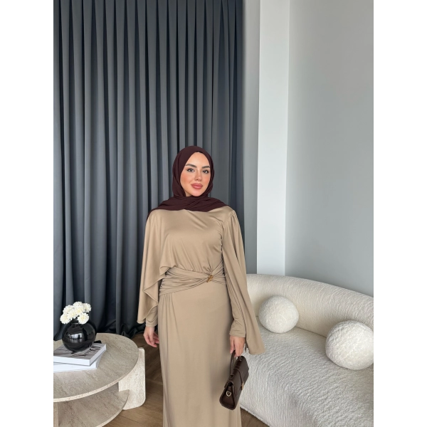 Qu - Tiaga Elbise - Vizon