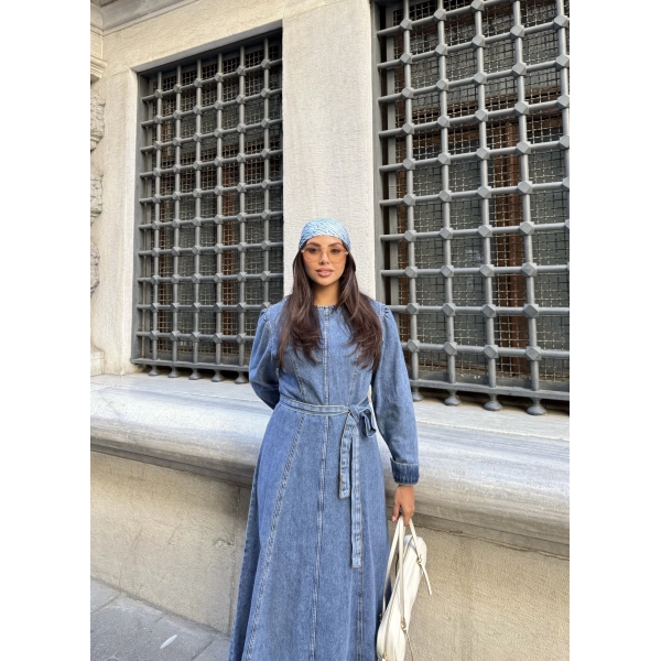 Radi Kot Elbise - Açık Mavi