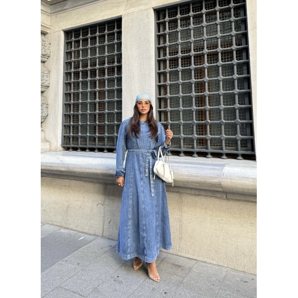 Radi Kot Elbise - Açık Mavi