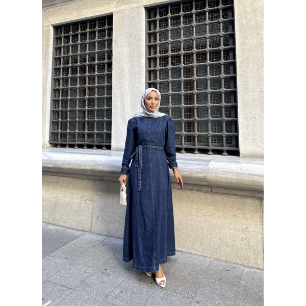 Radi Kot Elbise - Koyu Mavi