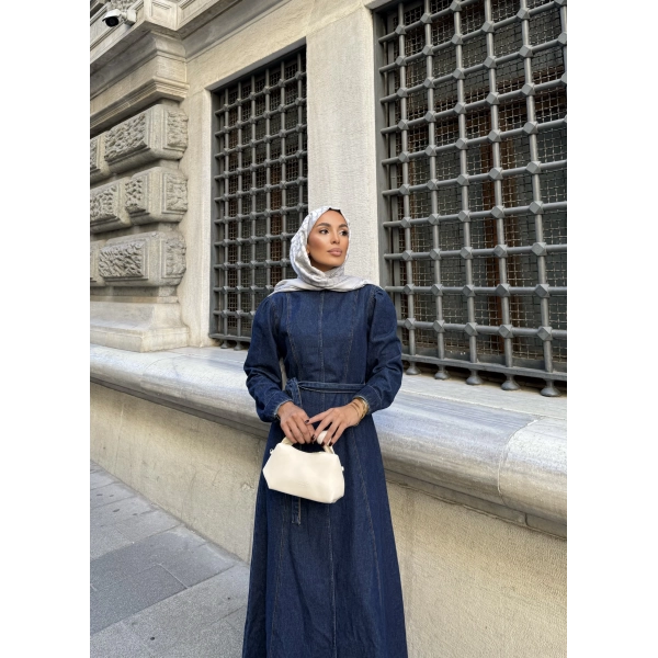 Radi Kot Elbise - Koyu Mavi