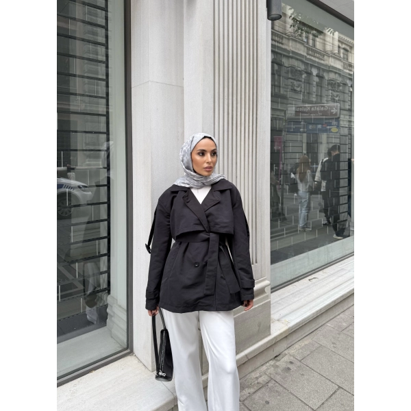 Rosella Trençkot - Siyah