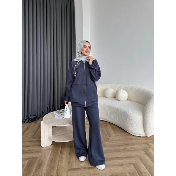 Rufina Taşlı Takım - Antrasit