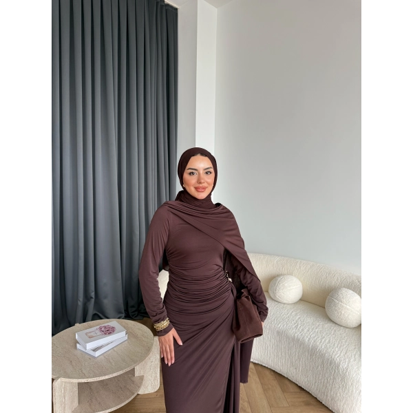 Sandy Arabic Elbise - Kahve