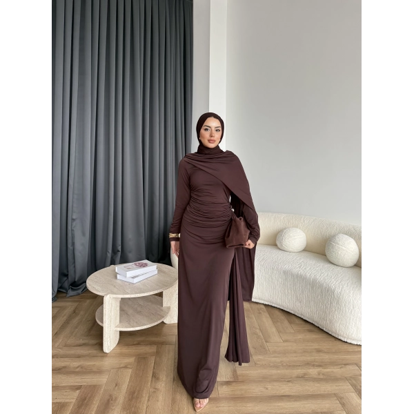 Sandy Arabic Elbise - Kahve