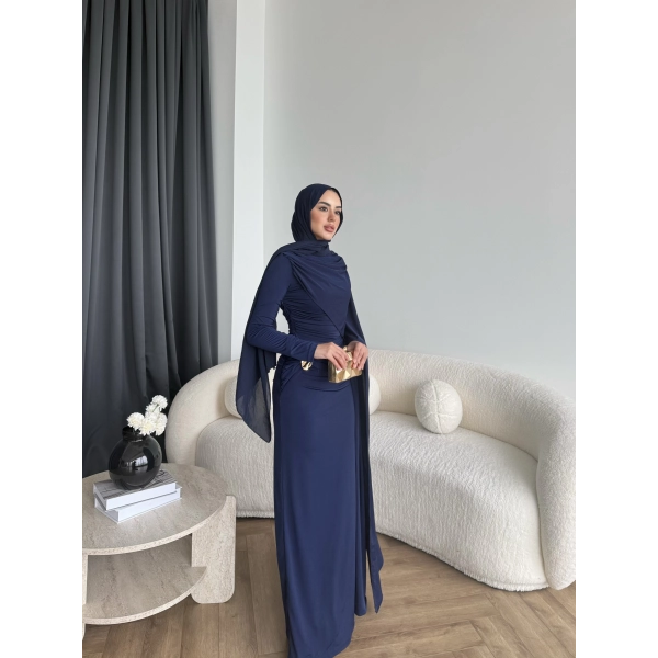 Sandy Arabic Elbise - Lacivert