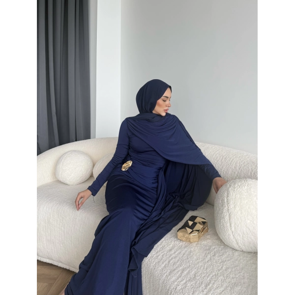 Sandy Arabic Elbise - Lacivert
