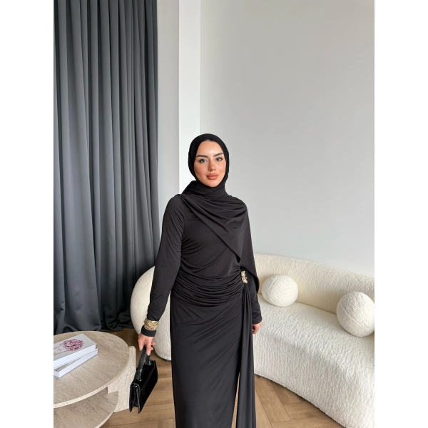 Sandy Arabic Elbise - Siyah