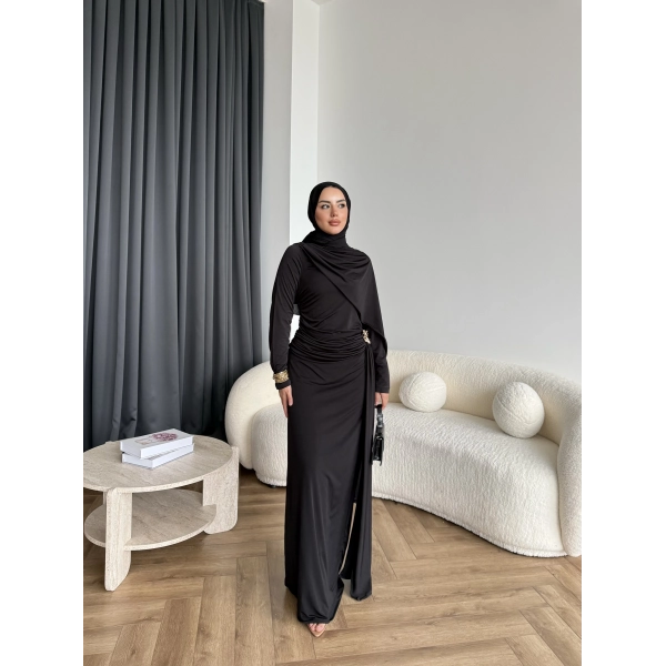 Sandy Arabic Elbise - Siyah